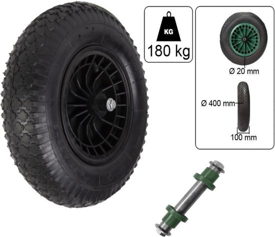 Talen Tools - Kruiwagenband - Compleet - Luchtband - 40 x 10 cm van Talen Tools — afbeelding 3