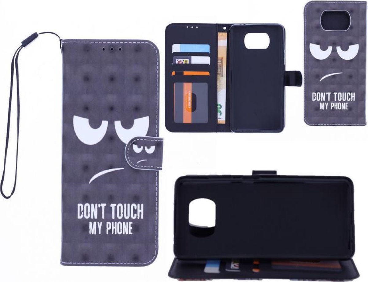 hoesje Geschikt voor: Motorola G9 Bookcase met print - Don't Touch My Phone 3D