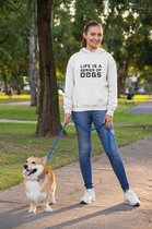 Life Is A Series Of Dogs Hoodie, Grappige Hoodies, Uniek Cadeau Voor Hondenliefhebbers, Leuke Cadeau Hoodies, Unisex Hooded Sweatshirt, D004-019W, XL, Wit