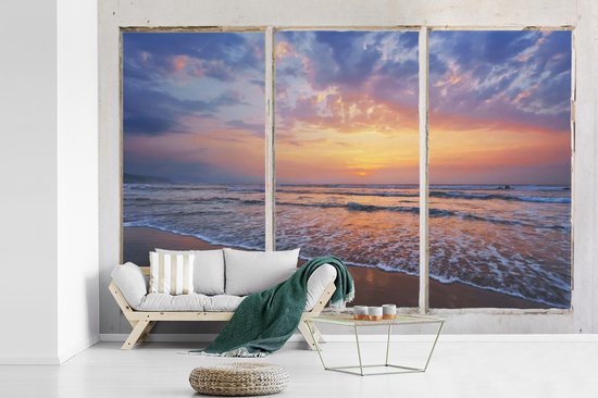 Papier peint - Papier peint photo murale Transparente - Mer - Plage - Largeur 450 cm x hauteur 300 cm