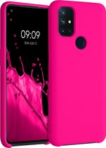 kwmobile telefoonhoesje voor OnePlus Nord N10 5G - Hoesje met siliconen coating - Smartphone case in neon roze