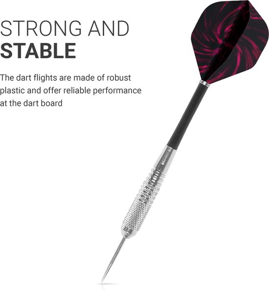 kwmobile 50x vervangende dart flights - Standaard vorm - 5 stuks per kleur en ontwerp - Universele dart flight set in meerkleurig van kwmobile — afbeelding 3