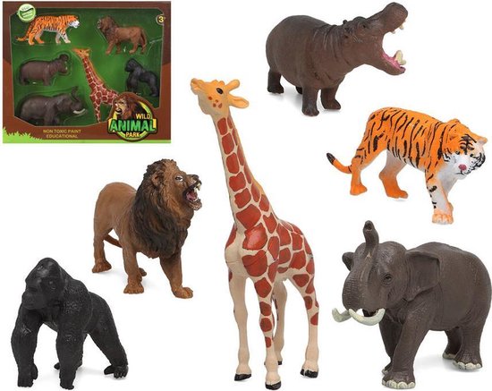 Atosa safari dieren speelfiguren – 5 stuks – kunststof