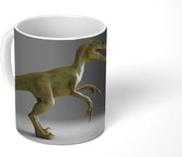 Mok - Koffiemok - Velociraptor - Dinosaurus - Grijs - Mokken - 350 ML - Beker - Koffiemokken - Theemok