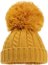 Soft Touch Baby Hat Elegance Pompon Acryl Moutarde Jaune Taille S/m