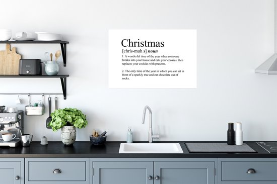 Affiche Noël - Citation - Zwart - Wit - 60x40 cm - Décoration de Noël - Décoration de Décorations de Noël - Décoration de Noël Salon