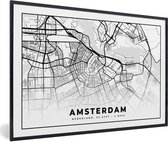 Fotolijst incl. Poster - Stadskaart - Amsterdam - Nederland - 30x20 cm - Posterlijst - Plattegrond
