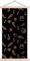 Posterhanger incl. Poster 90x180 cm - Schoolplaat - Kerstmis - Cadeau - Snoep - Textielposter - Blanke latten