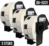 DULA - Brother Compatible DK-11221 voorgestanst vierkant label - Papier - Zwart op Wit - 23 x 23 mm - 1000 Etiketten per rol - 3 Rollen