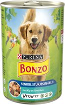Bonzo Blik Senior - Kip en Groente - Hondenvoer - 24 x 400 g