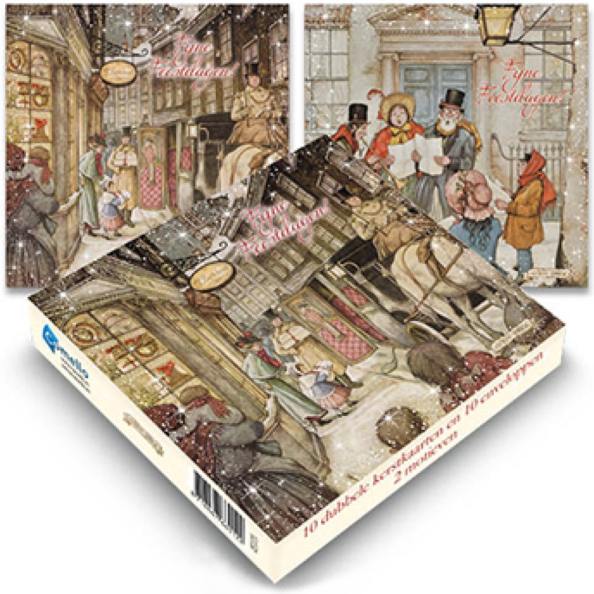 Kaarten Kerst Anton Pieck Kerstavond / Kerstkoor 2 motieven 10st. bol