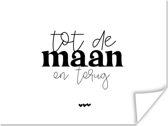 Poster Quotes - Tot de maan en terug - Spreuken - 40x30 cm | bol.com