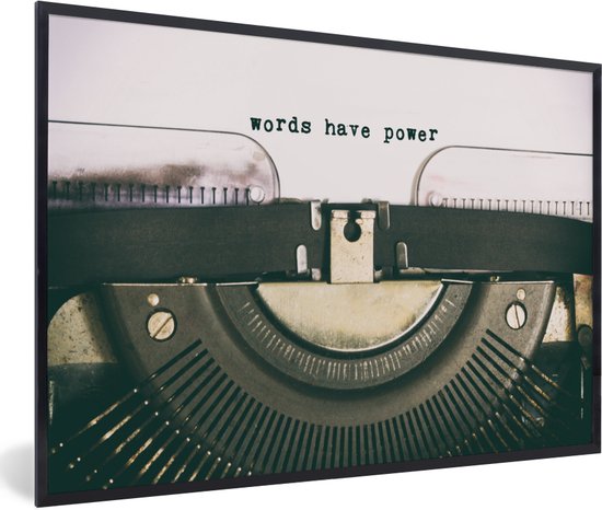 Citation de cadre photo de machine à écrire noir sans support