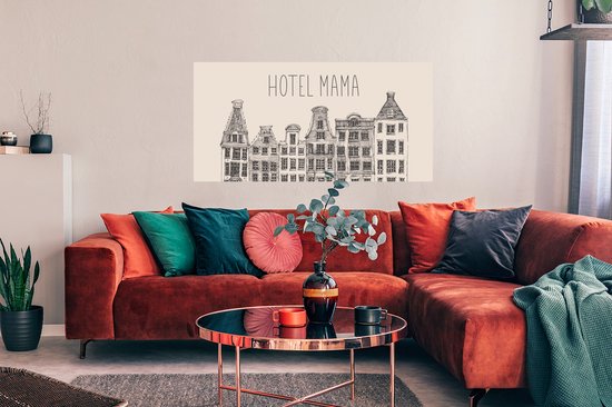 Poster 120x60 cm - Spreuken - Quotes Hotel Mama - Moederdag - Mama cadeau - Moeder - Posters - Kamer decoratie - Wanddecoratie woonkamer - Muurdecoratie slaapkamer