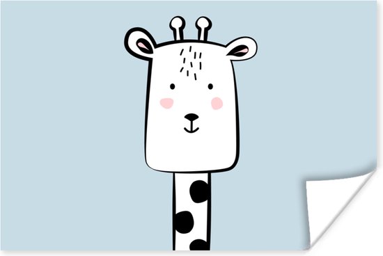 Affiche Girafe - Animaux - Pastel - 30x20 cm