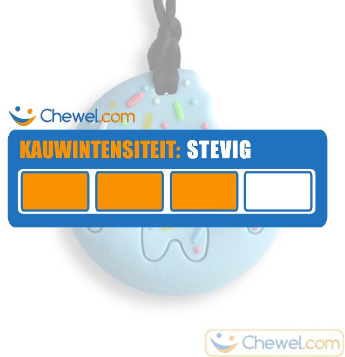Bijtketting | Donut Happy Sprinkles | Blauw | Chewel ® — afbeelding 2