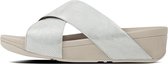 FitFlop™ Lulu™ Cross Slide Sandals Shimmer Print Silver Shimmer-Print - Maat 37