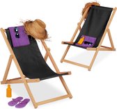 Relaxdays strandstoel hout - set van 2 - ligstoel strand - verstelbare  klapstoel voor tuin | bol.com
