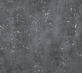 AS Creation Titanium 3 - Papier peint industriel - Craquelé Aspect béton - noir gris argent - 1005 x 53 cm
