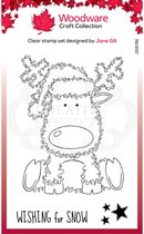 Woodware - Festive fuzzies clear singles stempel Reindeer