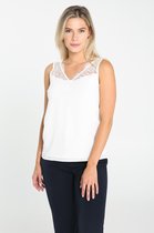 Cassis - Female - Top met kantdetail  - Ecru