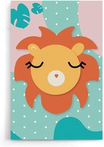 Poster Kinderkamer zonder lijst - Poster Babykamer - Jongen en Meisje - Wanddecoratie - Kinderposters - Cadeau - Safari Lion - 40 x 60 cm