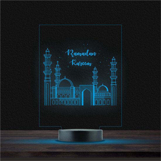 Led Lamp Met Gravering - RGB 7 Kleuren - Ramadan Kareem