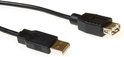 ACT USB 2.0 A male - USB A female zwart 5,00 m SB2250