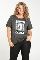 Paprika Dames T-shirt in katoen met tarotprint - T-shirt - Maat 48