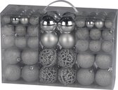 Christmas Gifts kerstballenset - 100 stuks - 3/4/6cm - Zilver