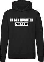 Ik ben nuchter, grapje | Unisex | Trui | Sweater | Hoodie | Capuchon | Zwart | Feest | Festival | Kroeg | Bier | Wijn | Drank