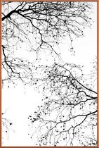 JUNIQE - Poster met kunststof lijst Black Branches 2 -13x18 /Wit &