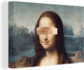 Canvas Schilderij Mona Lisa - Leonardo da Vinci - Rosegoud - 120x80 cm - Wanddecoratie