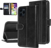 UNIQ Accessory Telefoonhoesje voor Apple iPhone 11 Pro Max, zwart kunstleer, Book Case met uitstekende bescherming.