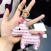 DAEBAK Diamanten Roze Pony Paarden Sleutelhanger [SHINEY] Sparkling Diamond Horse Rhinestone Crystal Keychain