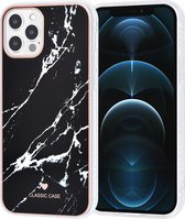 UNIQ Classic Case iPhone 12 - 12 Pro TPU Backcover hoesje - Marble Black