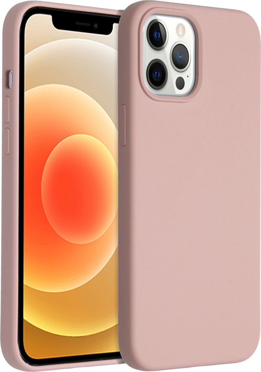 Accezz Hoesje Geschikt voor iPhone 12 Pro Max Hoesje Siliconen - Accezz Liquid Silicone Backcover - Roze