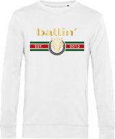 Heren Sweaters met Ballin Est. 2013 Tiger Lines Sweater Print - Wit - Maat XXL