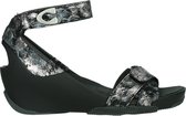 Wolky Sandalen Era zwart geprint suede