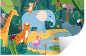 Stickers Stickers muraux - Jungle - Design - Animaux - Enfant - 30x20 cm - Feuille adhésive