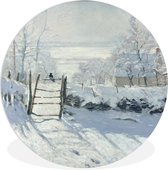 WallCircle - Wandcirkel ⌀ 60 - De ekster - Claude Monet - Ronde schilderijen woonkamer - Wandbord rond - Muurdecoratie cirkel - Kamer decoratie binnen - Wanddecoratie muurcirkel - Woonaccessoires
