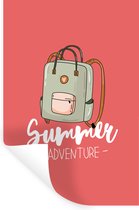 Stickers muraux - Été - Valise - Grijs - 60x90 cm - Feuille adhésive