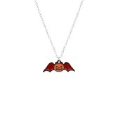 Lucardi - Dames Ketting met hanger vleermuis - Bijoux - Ketting - Cadeau - 45 cm - Zilverkleurig