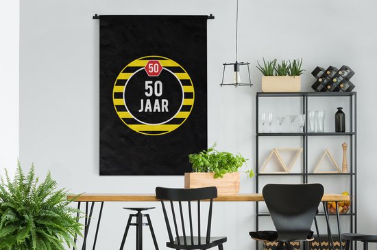 Tapisserie - Toile Murale - Fête - 50 Ans - Décoration - 120x180 cm - Tapisserie