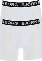Björn Borg boxershorts Core (2-pack) - heren boxers normale lengte - wit met zwarte band -  Maat: L