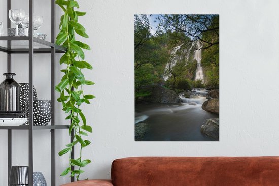 Un bel aperçu de la grande cascade du parc national de Klong Lan Toile 40x60 cm - Tirage photo sur toile (Décoration murale salon / chambre)