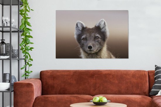 Peinture sur Toile Renard - Portrait - Marron - 140x90 cm - Décoration murale