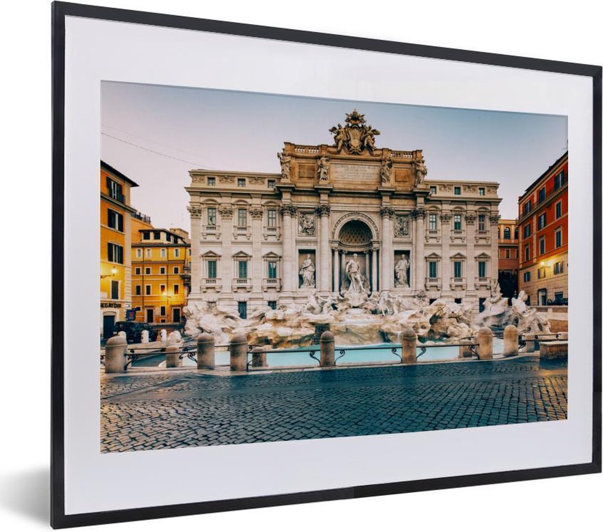 Poster in lijst - Fotolijst 40x30 cm - Posters - Fontein - Italië - Rome - Posterlijst zwa