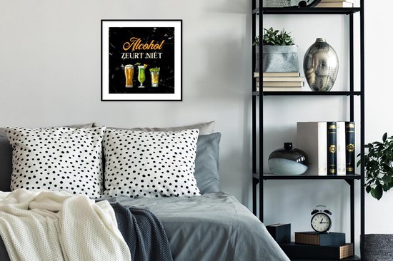 Cadre photo avec affiche - Alcohol - Boisson - Verres - 40x40 cm - Cadre pour affiche