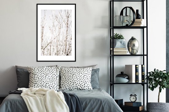 Affiche avec cadre Neige - Hiver - Nature - 60x90 cm